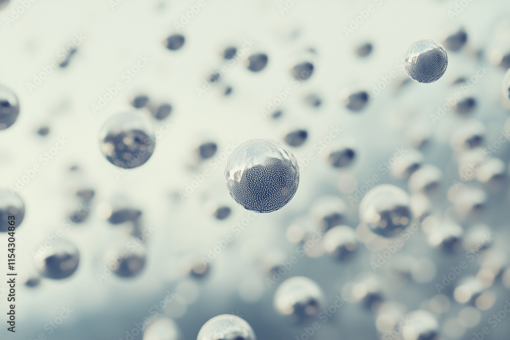 Abstract 3D Rendering of Flying Spheres with Glossy Surfaces and Futuristic Geometric Shapes Abstract 3D Rendering of Flying Spheres with Glossy Surfaces and Futuristic Geometric Shapes