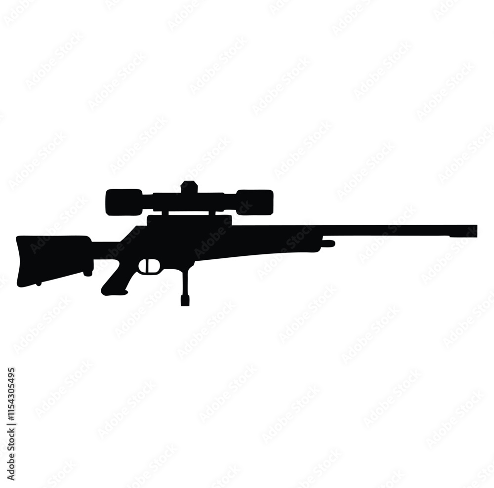 Sniper Rifle Silhouette Long Barrel Image Sniper Rifle Silhouette Long Barrel Image