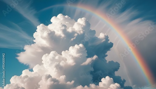 Una nube blanca y esponjosa flotando contra un cielo azul brillante photo