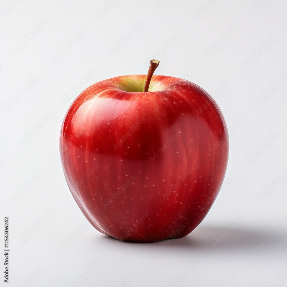 A pristine apple, perfectly centered on a clean white background. The apple is free from any shadows, presenting a minimalist and focused appearance. A pristine apple, perfectly centered on a clean white background. The apple is free from any shadows, presenting a minimalist and focused appearance.