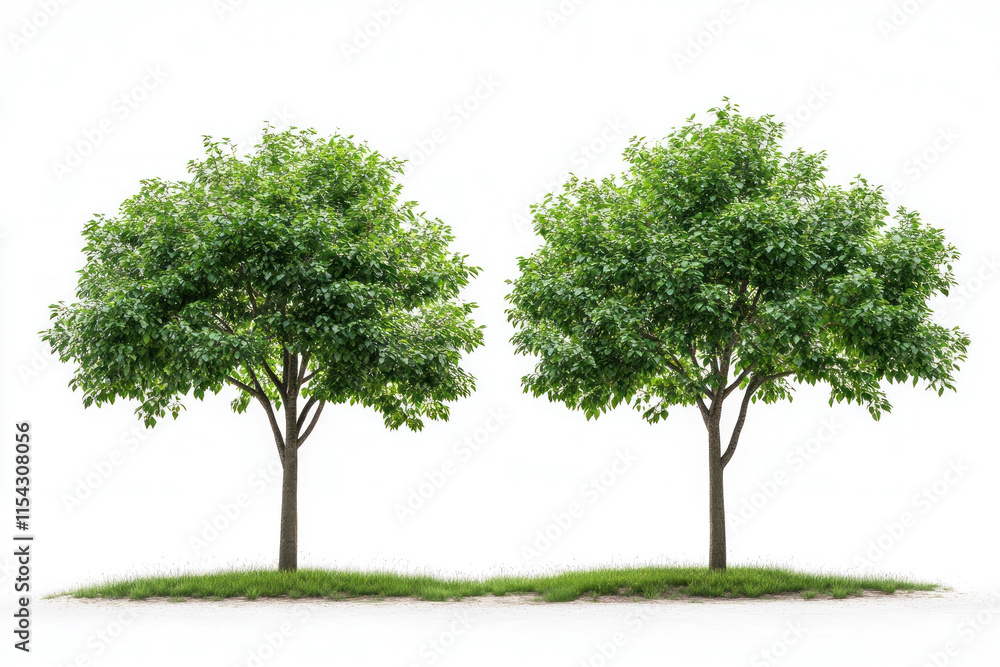 Three trees on a white background. Three trees on a white background.