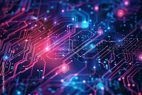 Wallpaper Mural Hi-tech digital technology futuristic circuit Torontodigital.ca