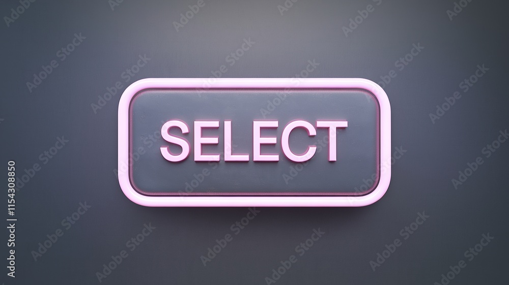 Glowing Select Button - Retro Gaming Style Glowing Select Button - Retro Gaming Style