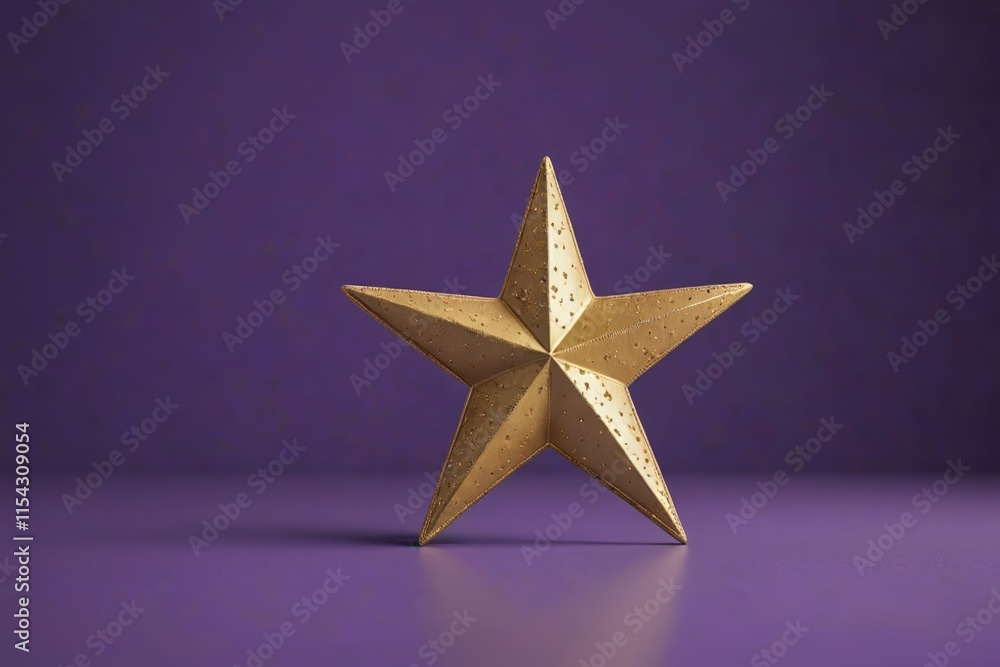 Obraz premium a close up of a gold star on a purple surface