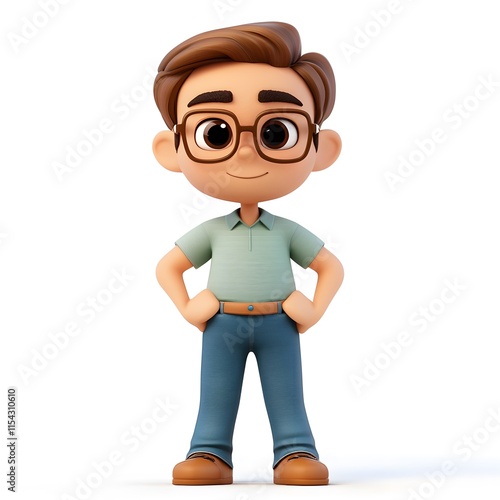 cartoon 3d character on white background