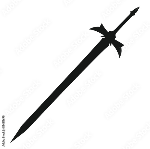 Medieval Double Edged Sword Silhouette
