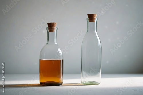Wallpaper Mural bottles of liquid sit on a table with a white background Torontodigital.ca