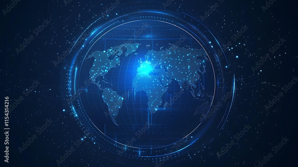 Obraz premium Abstract global technology concept background. Global network connection