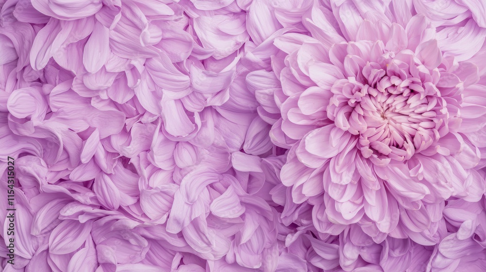 Delicate Pink Chrysanthemum Petals on Soft Pink Background Delicate Pink Chrysanthemum Petals on Soft Pink Background