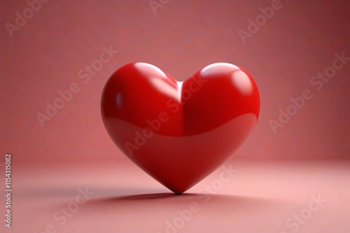 Wallpaper Mural a close up of a red heart on a pink surface Torontodigital.ca
