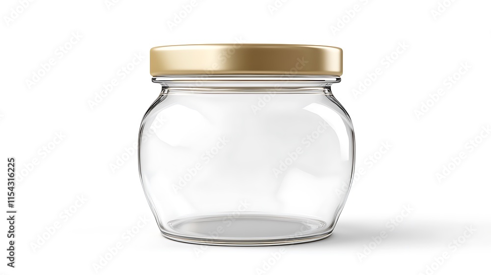 Clean Glass Jar Mockup: Studio Shot, Perfectly Rendered 3D Model. AI Generated Clean Glass Jar Mockup: Studio Shot, Perfectly Rendered 3D Model. AI Generated