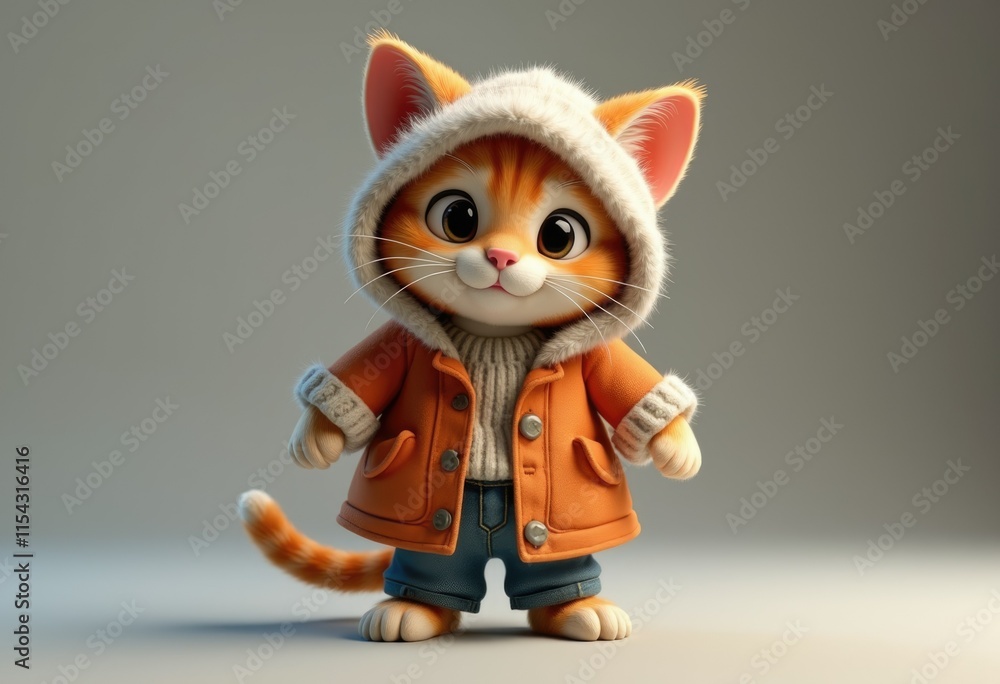A Purrfectly Adorable 3D Character Dressed As A Cat A Purrfectly Adorable 3D Character Dressed As A Cat