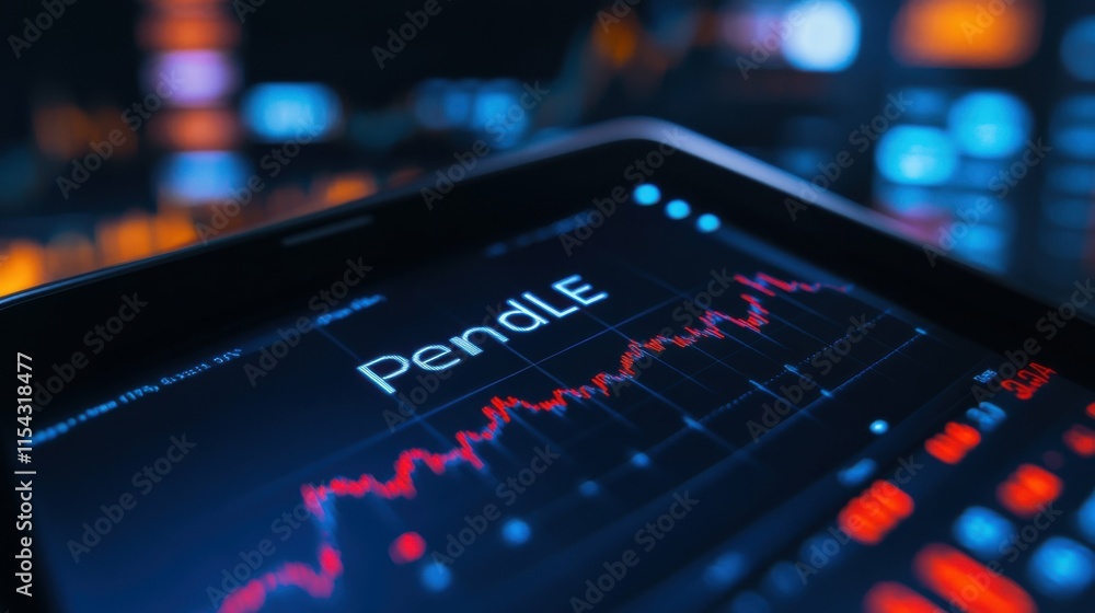 Close up on logo of PENDLE Pendle on the screen of an exchange. (PENDLE) Pendle price stocks, $PENDLE on a device. Close up on logo of PENDLE Pendle on the screen of an exchange. (PENDLE) Pendle price stocks, $PENDLE on a device.