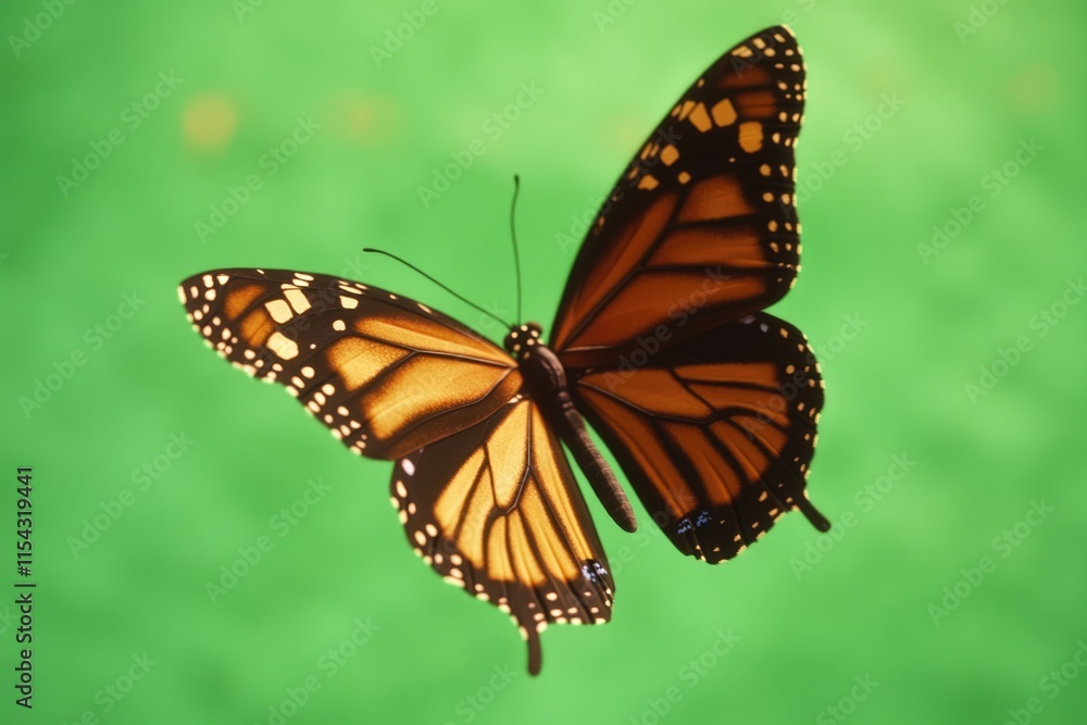 A delicate butterfly flaps its wings and soars through the air A delicate butterfly flaps its wings and soars through the air