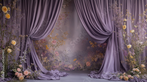 Photoshoot Backdrop Digital Backdrop | Fine Art Curtain  Wall Textures for Studio Photography | Elegant Photoshoot Background and Overlay Design