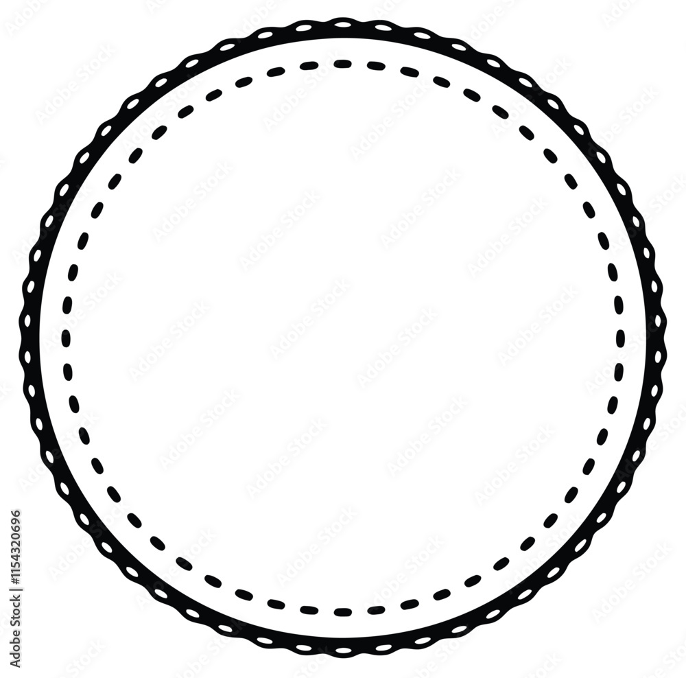Black Dashed Circular Frame Silhouette Black Dashed Circular Frame Silhouette