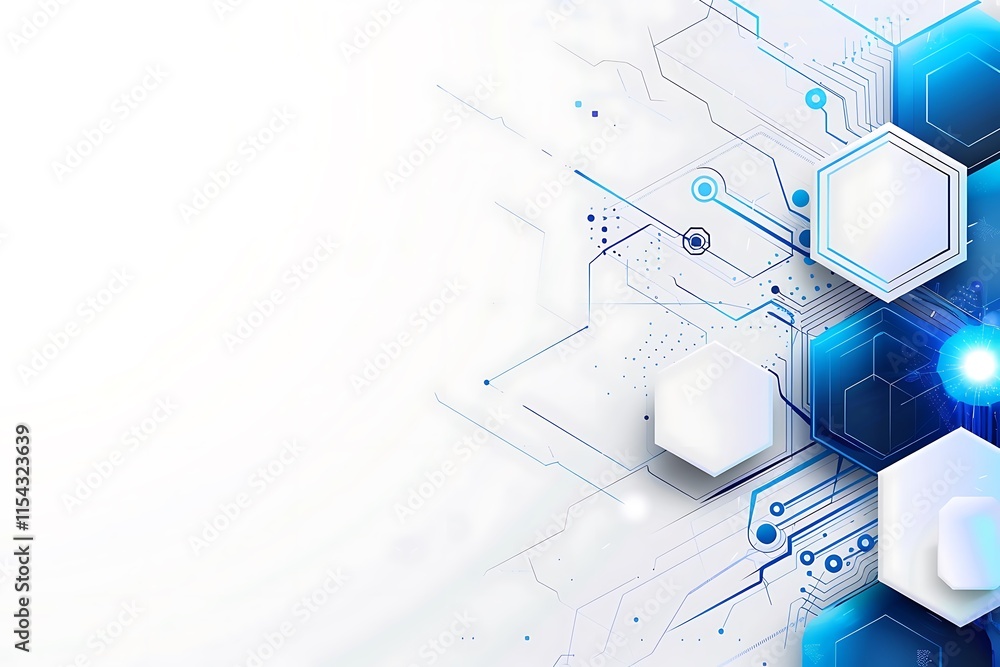 Naklejka premium Abstract technological background with hexagons and various technological elements