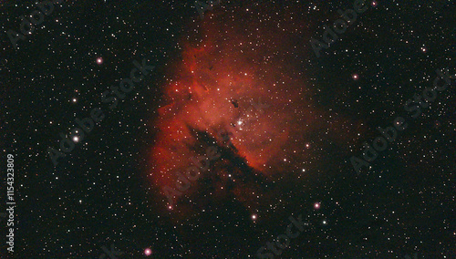 pacman nebula in the dark