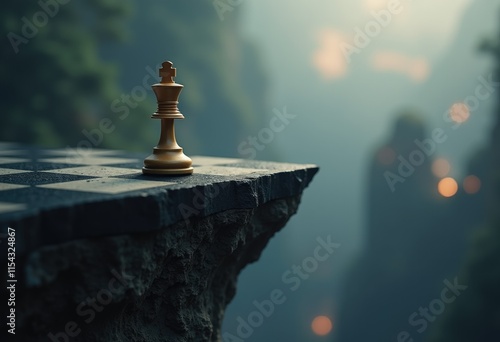 The Lone Knight on the Edge A Visual Representation of Strategic Risk and Reward photo