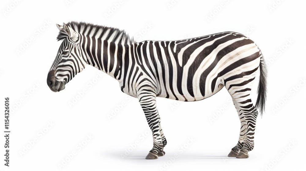 Obraz premium Side View of a Zebra in Full Profile