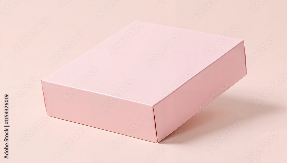 Minimalistic pastel pink smooth box, tilted, soft shadow on the side, smooth background, shadow box mockup Minimalistic pastel pink smooth box, tilted, soft shadow on the side, smooth background, shadow box mockup