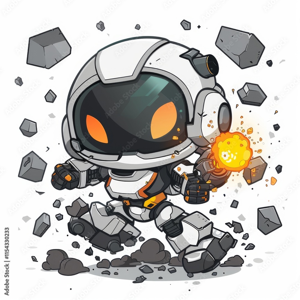 Smart robot cartoon isolated on white background illustration vector, T-Shirt design for kids. Smart robot cartoon isolated on white background illustration vector, T-Shirt design for kids.