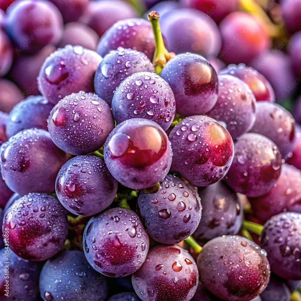 Fototapeta premium Fresh Purple Grapes: A Juicy and Sweet Snack