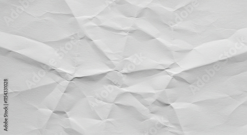Abstract White Paper Texture. Crinkled and folded surface with subtle shadows for backgrounds