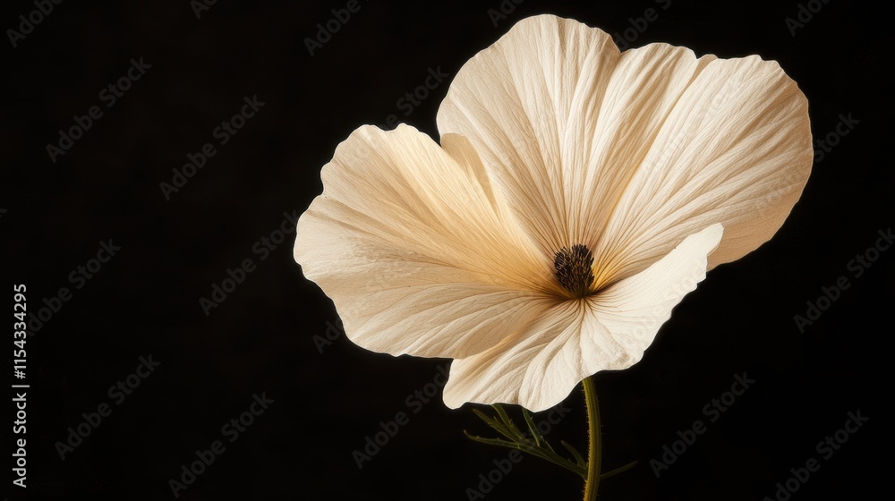 Elegant White Flower with Delicate Petals on a Dark Background Elegant White Flower with Delicate Petals on a Dark Background