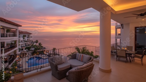 Wallpaper Mural Cozy Balcony Sunset View Overlooking Vibrant Horizon Torontodigital.ca