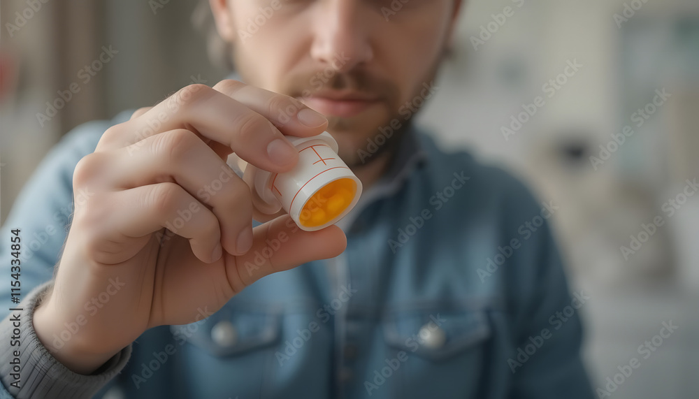 Fototapeta premium Opening pill bottle