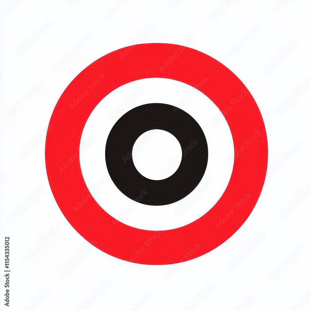 A bold and striking circular target design featuring a red, white, and black color scheme. A bold and striking circular target design featuring a red, white, and black color scheme.