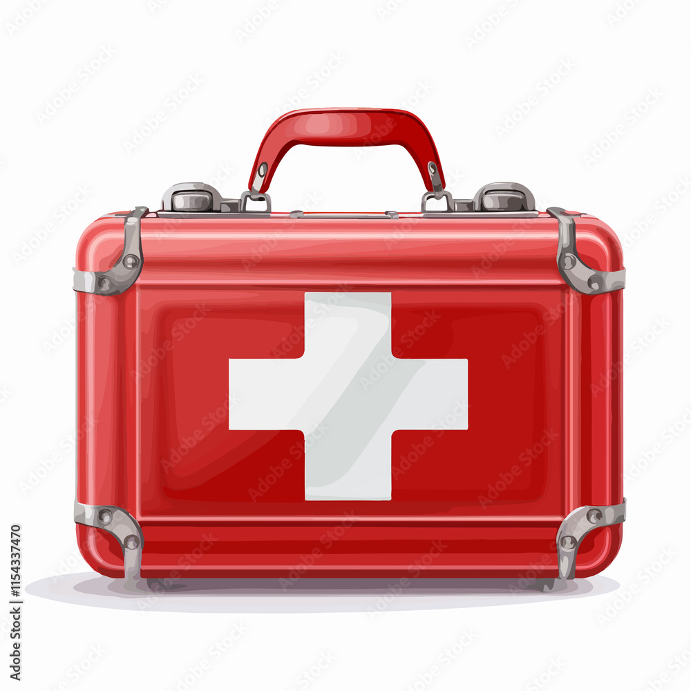 Fototapeta premium Professional Medical Kit Cross Icon Vector Illustration for Health and Emergency Use