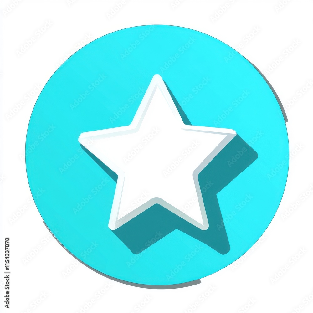 A vibrant turquoise circle featuring a clean white star icon, creating a modern and minimalistic design. A vibrant turquoise circle featuring a clean white star icon, creating a modern and minimalistic design.