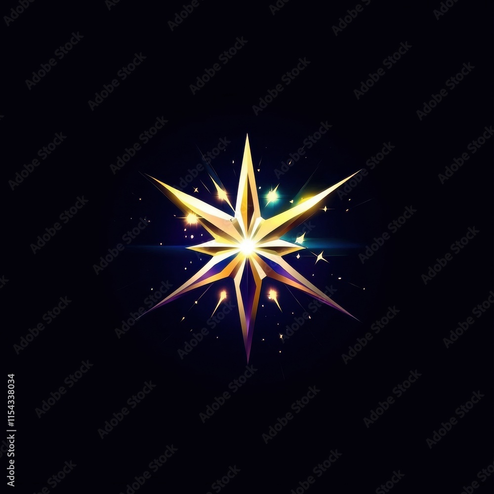 A vibrant golden star shines brightly against a dark background, radiating energy and light. A vibrant golden star shines brightly against a dark background, radiating energy and light.