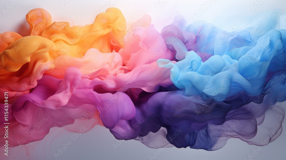A colorful smokey cloud with a rainbow of colors A colorful smokey cloud with a rainbow of colors