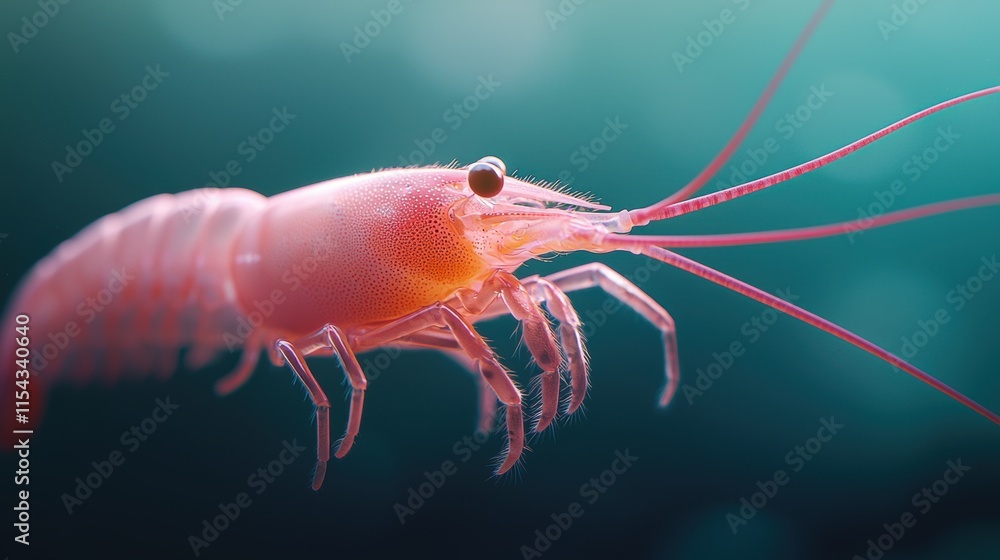 Vibrant Shrimp Underwater with Delicate Details and Soft Lighting Vibrant Shrimp Underwater with Delicate Details and Soft Lighting