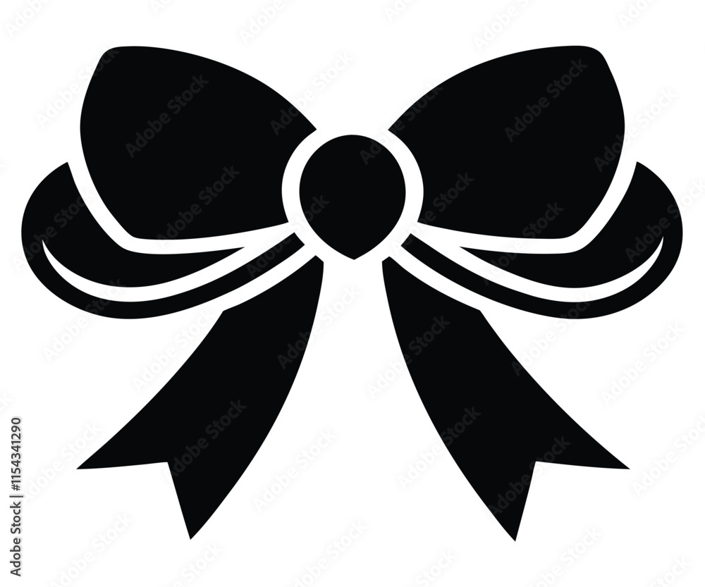 Black Silhouette Ribbon Bow Graphic Design Black Silhouette Ribbon Bow Graphic Design