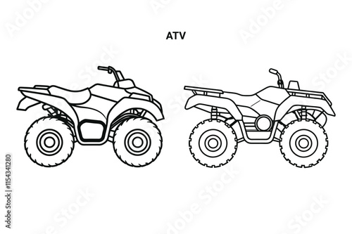 Customizable ATV Outline Vector Illustration