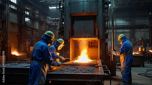 Aluminum Smelting and Casting:**3D style Digital Artwork series 01
