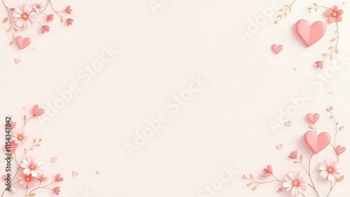 A minimalistic pastel background with subtle floral patterns and heart motifs, perfect for wedding invitations, romantic packaging, and elegant Valentine’s branding.
