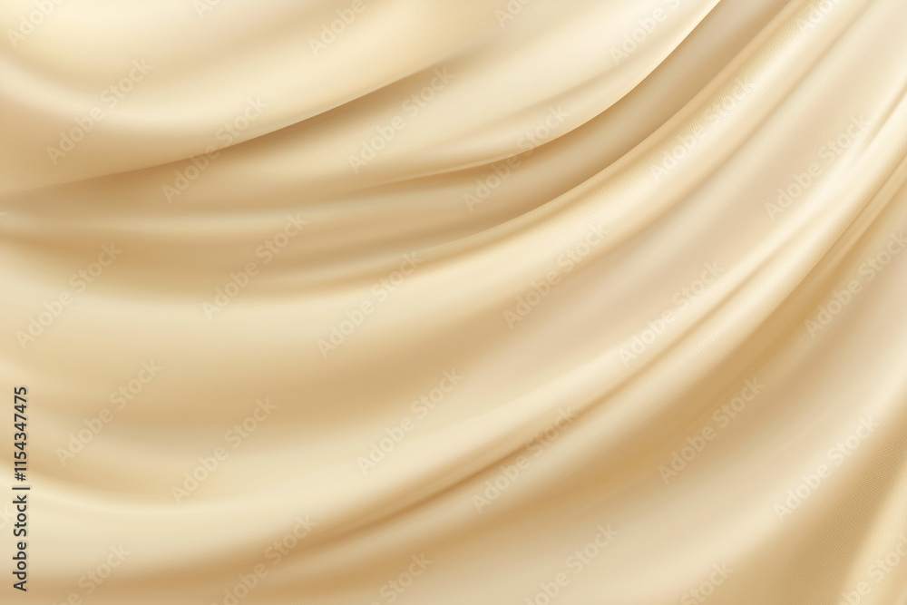 Fototapeta premium Light Beige Gradient Backdrop Vanilla Toned Blurry Cosmetics Background Creamy Silk Drapery Texture