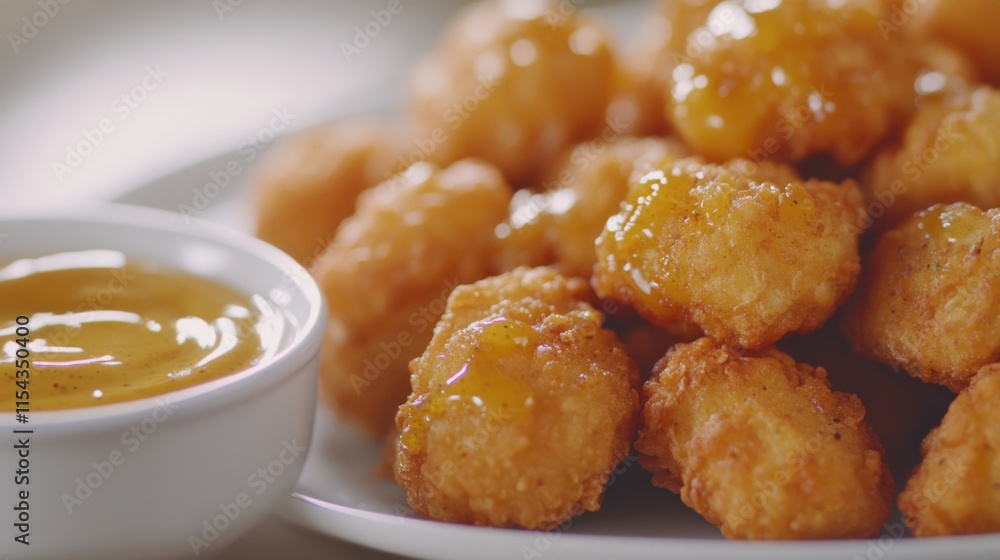 Crispy Nuggets with Honey Mustard Dipping Sauce Crispy Nuggets with Honey Mustard Dipping Sauce