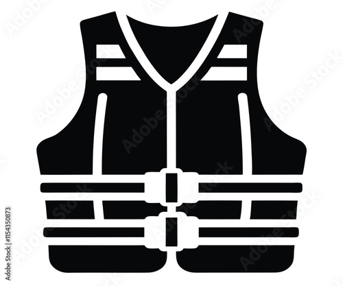 Black Silhouette Life Jacket Safety Gear