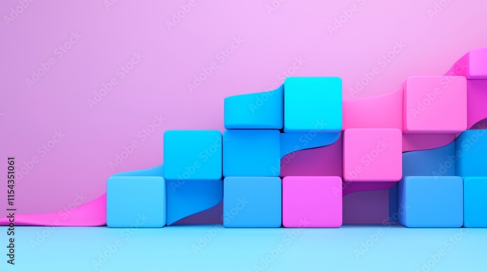 A macro shot of an abstract background featuring a random cubic wave pattern. A macro shot of an abstract background featuring a random cubic wave pattern.