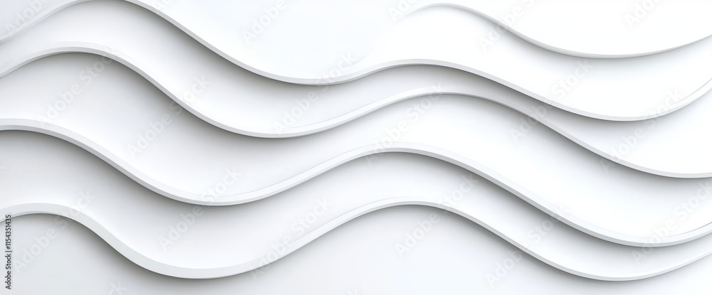 Fototapeta premium A white background showcases a seamless embossed pattern of tropical palm leaves with a relief design.