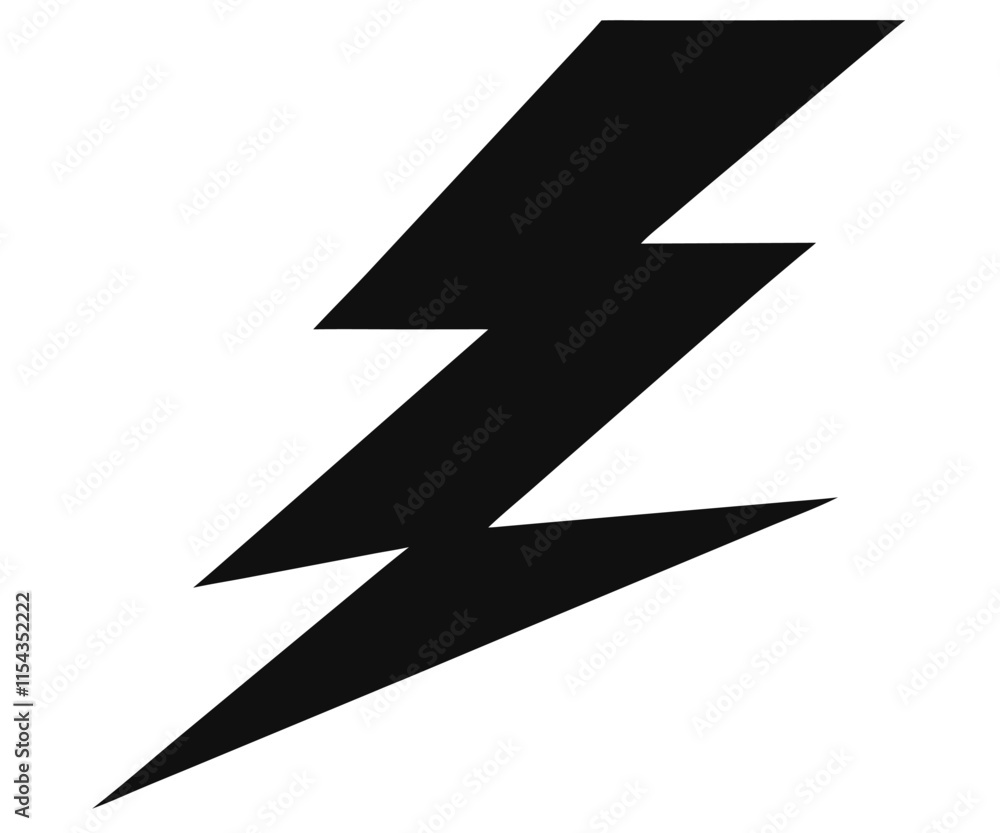 Black Silhouette Lightning Bolt Strike Image Black Silhouette Lightning Bolt Strike Image