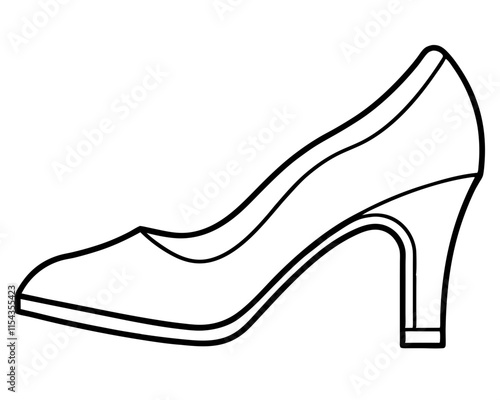 Simple Line Drawing of High Heel Shoe