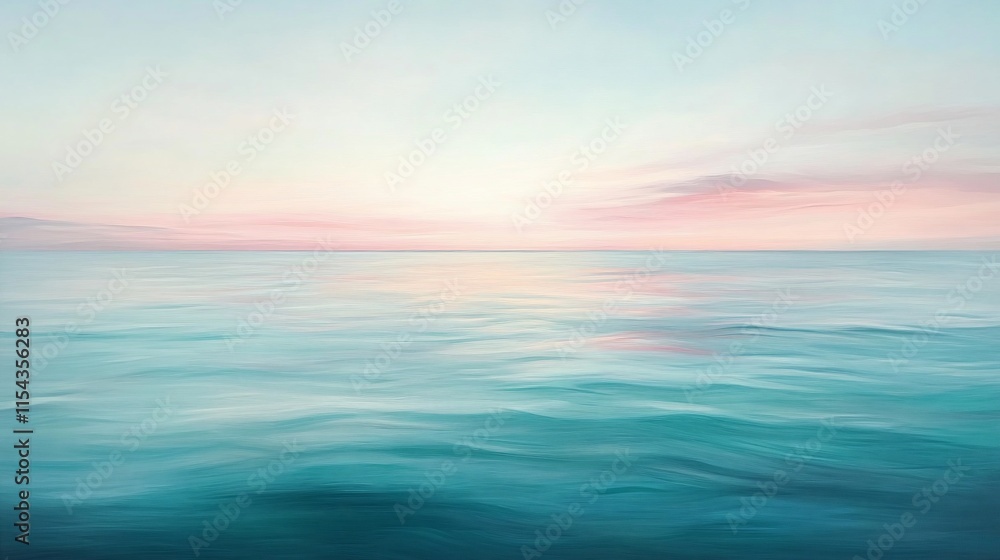 Serene ocean view at sunrise, showcasing calm waters and pastel skies. Serene ocean view at sunrise, showcasing calm waters and pastel skies.