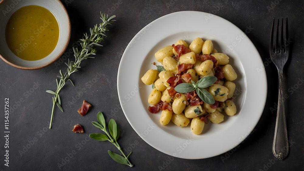Crispy Gnocchi Salad with Sage Butter Pancetta and Fresh Vegetables Crispy Gnocchi Salad with Sage Butter Pancetta and Fresh Vegetables